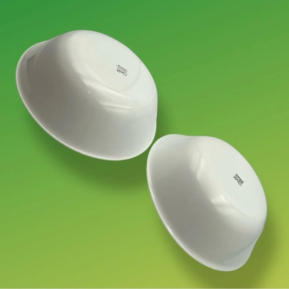 Corelle Meadow White and Green Serving Bowls - Set of 2 Varieties vintage